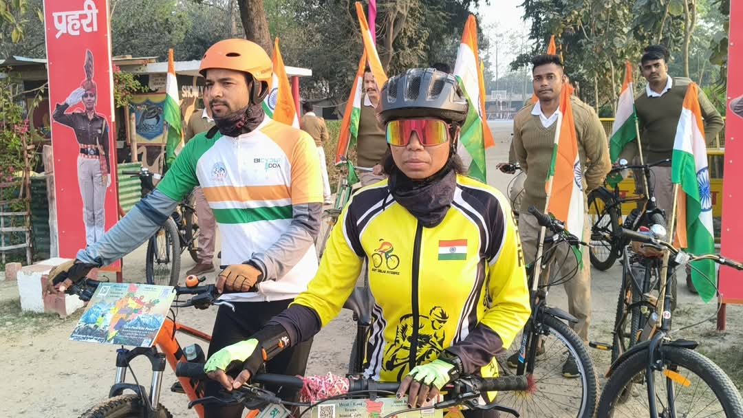 MADHUBANI NEWS :पीस एंड फ्रेंडशिप राइड”के साइक्लिस्टों का 48वीं वाहिनी, सशस्त्र सीमा बल