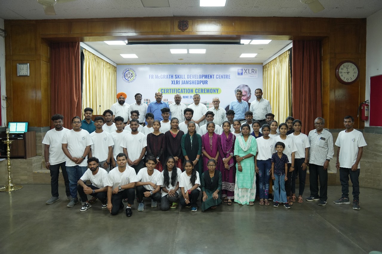 Jamshedpur News ;With Hands, Hearts and Hope: XLRI Hosts Certificate Ceremony for Fr. McGrath Skill Development Centre