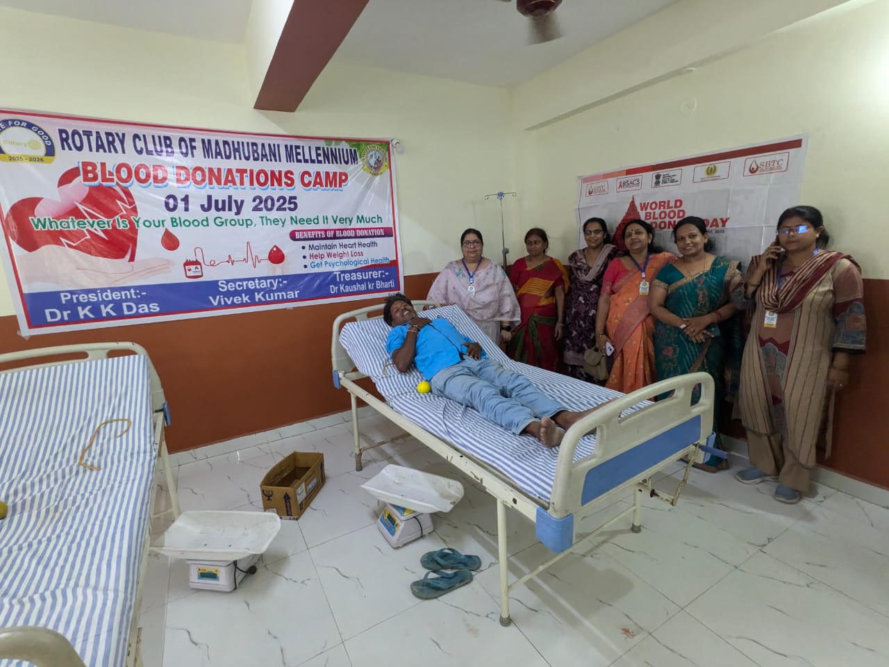 Madhubani News :रोटरी क्लब ऑफ मधुबनी मिलेंनियम के द्वारा लगाया गया रक्तदान शिविर