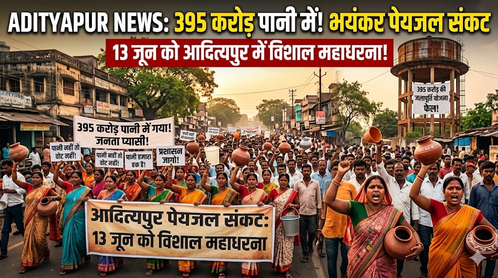 ADITYAPUR NEWS: 395 करोड़ की जलापूर्ति योजना फेल, भयंकर पेयजल संकट के खिलाफ 13 जून को आदित्यपुर में विशाल महाधरना