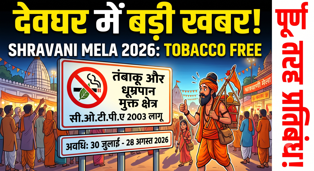 DEOGHAR NEWS: राजकीय श्रावणी मेला 2026 में तंबाकू पर पूर्ण प्रतिबंध, उपायुक्त का सख्त आदेश