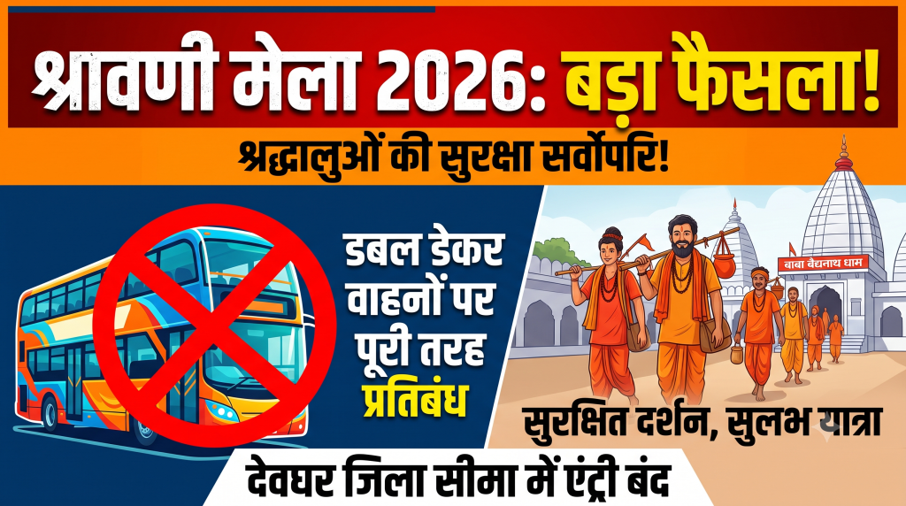 Deoghar News: देवघर जिला प्रशासन का कड़ा कदम, श्रावणी मेले में डबल डेकर वाहनों के प्रवेश पर पूरी तरह प्रतिबंध