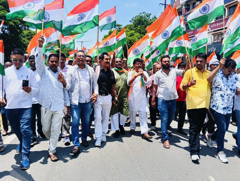 BJP State Spokesperson Abhay Singh leads massive Tiranga Yatra from Kashidih to Sakchi Jamshedpur